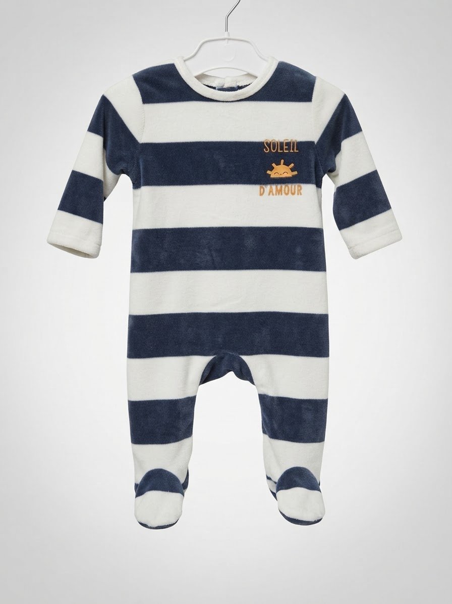 Grenouillère bébé velour 