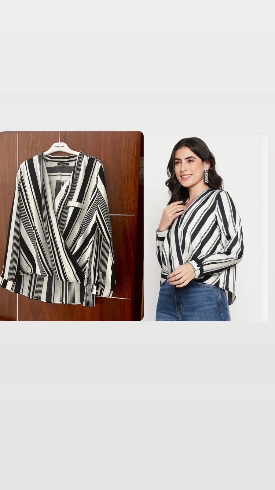 Chemise croissè noir et blanc neuf