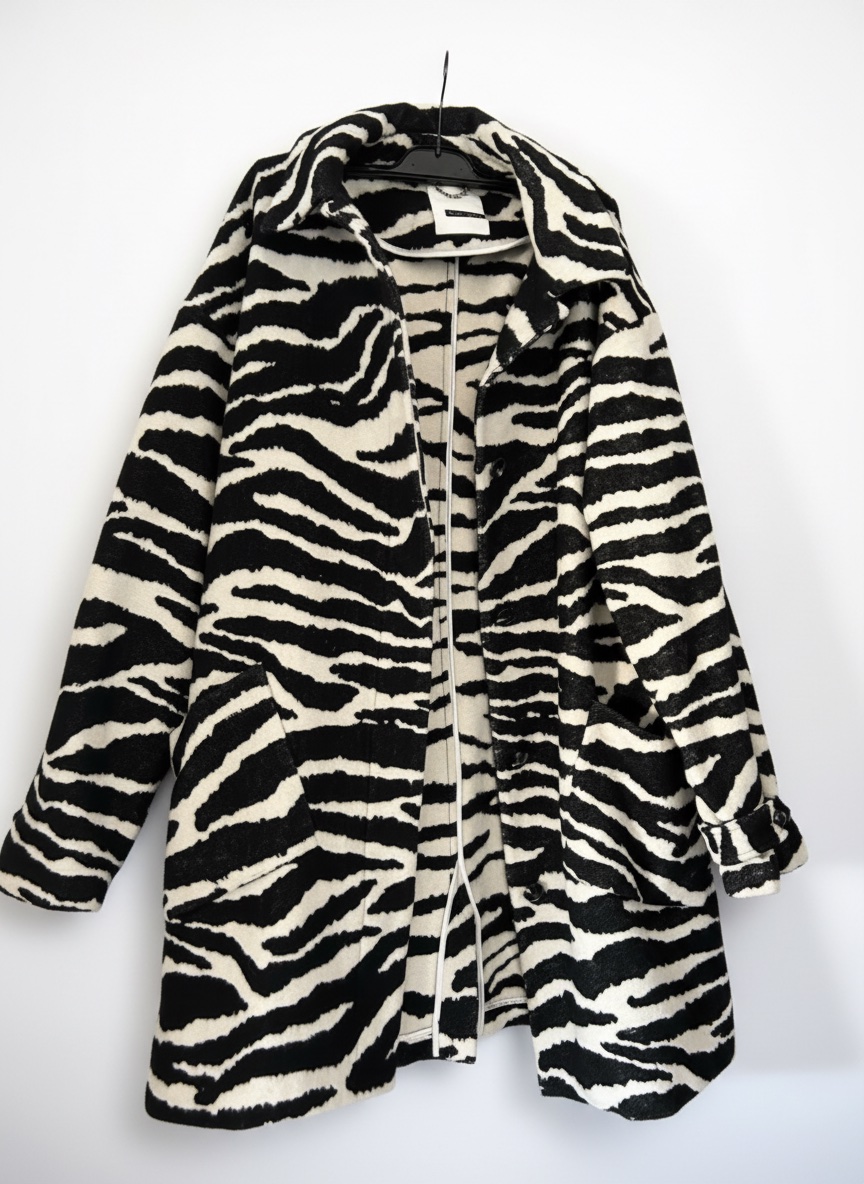 Manteau cachmir zebra oversize