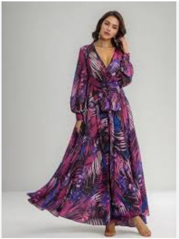 Robe longue avec manches 