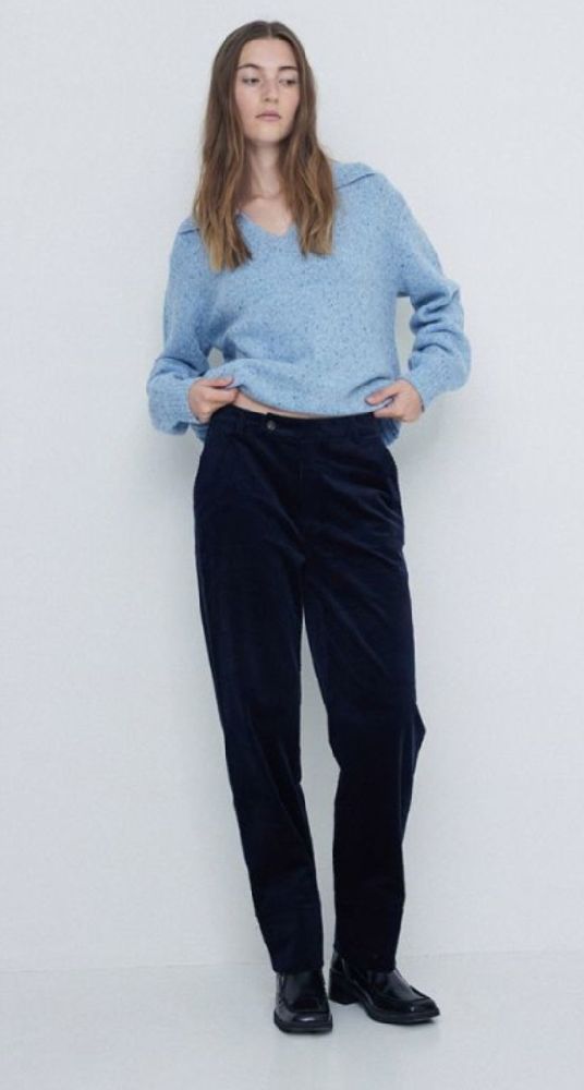Pantalon ZARA Dein bleu marine