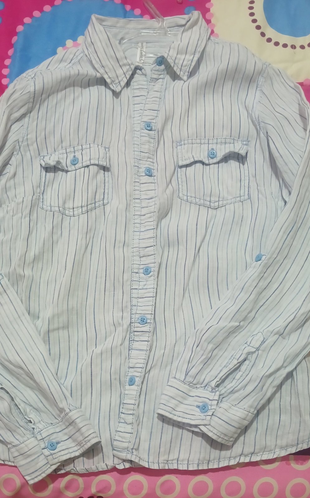Chemise Lin rayée bleu ciel