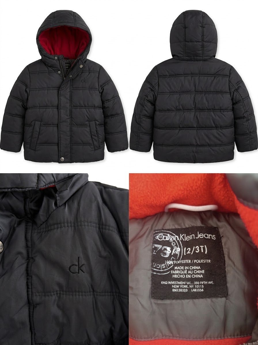 Doudoune à Capuche Enfant – Calvin Klein Jeans noir mat