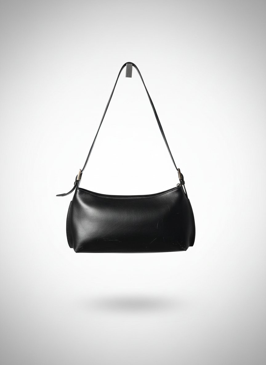 Sac baguette Valleverde original made in Italy, style minimaliste chic/Y2K, couleur noir, très bon état, pratique pour sorties et looks élégants