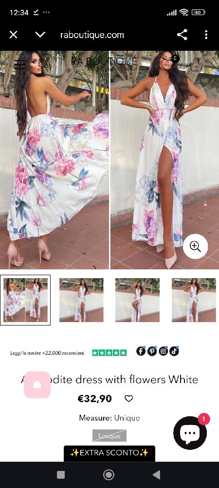 🌸🌸Aphrodite dress with flowers White 🌸🌸
