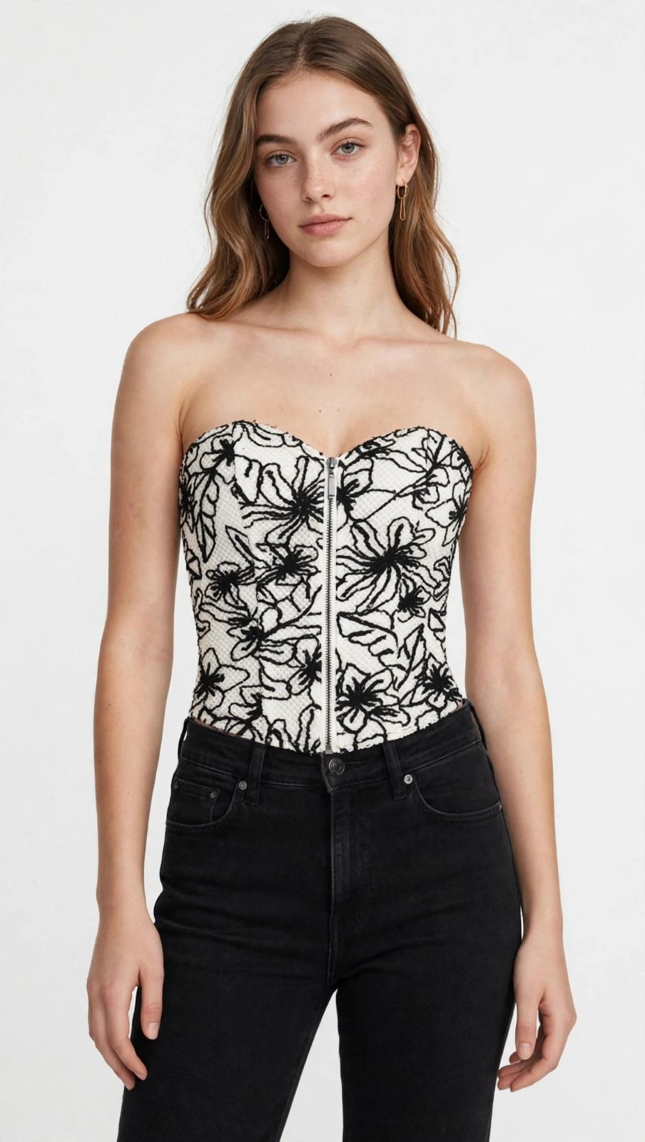Top Corset noir et blanc 