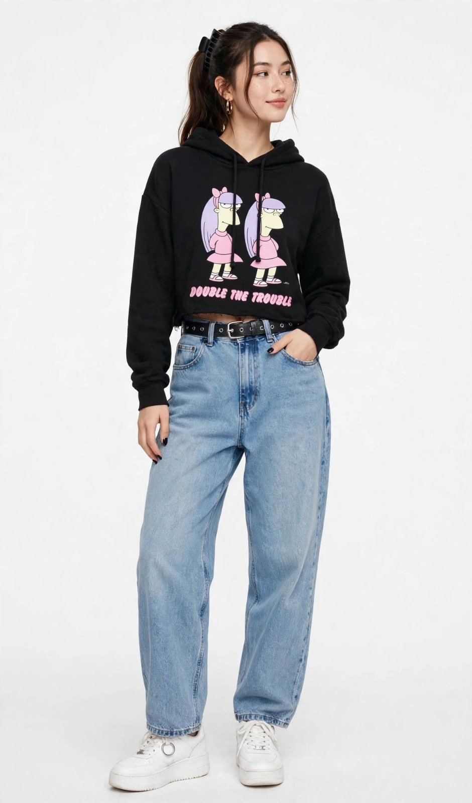 Hoodie crop Bershka