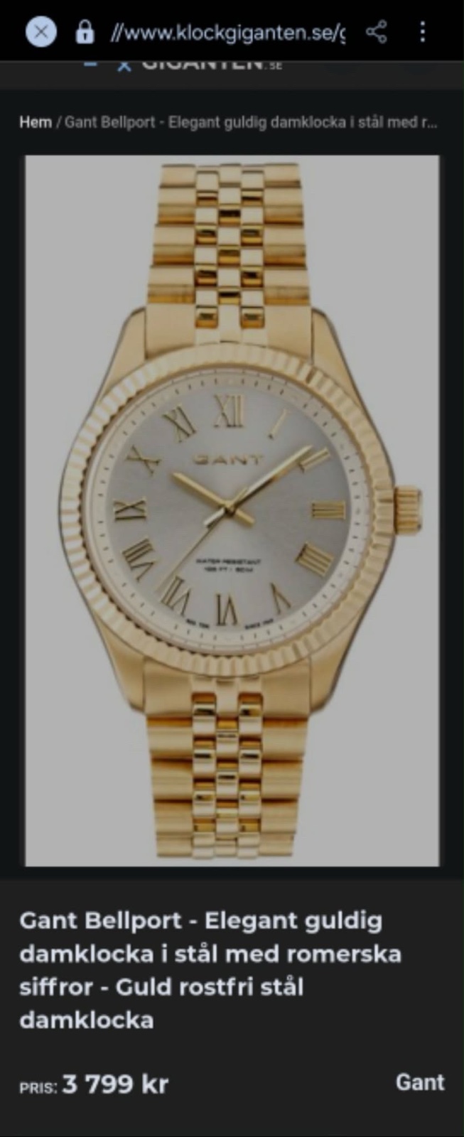 Montre doré