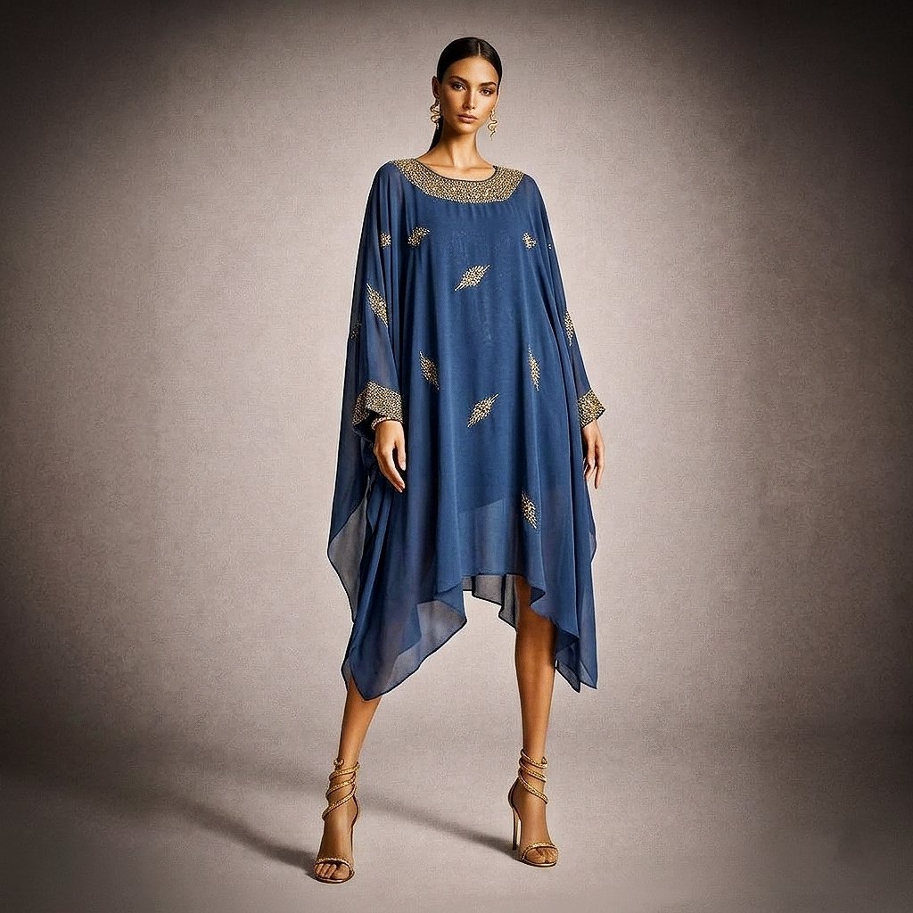 Tunique soirée bleu nuit