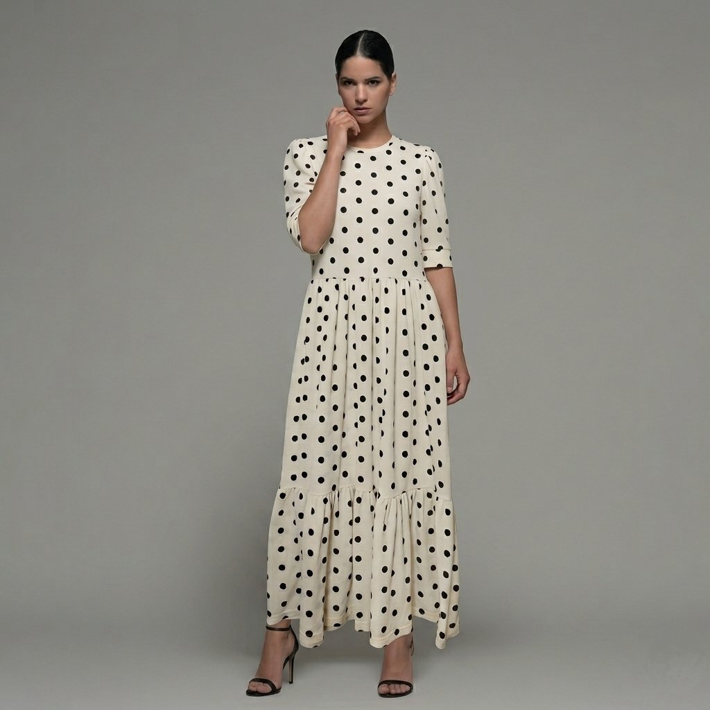 Robe longue polka Stradivarius – taille M