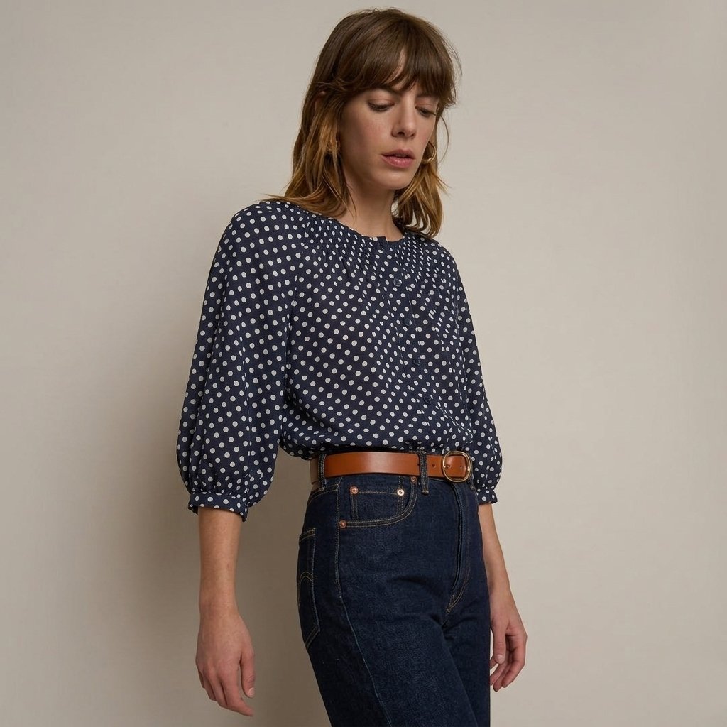 Blouse Gérard Darel – Motif Pois Marins (Taille 36)