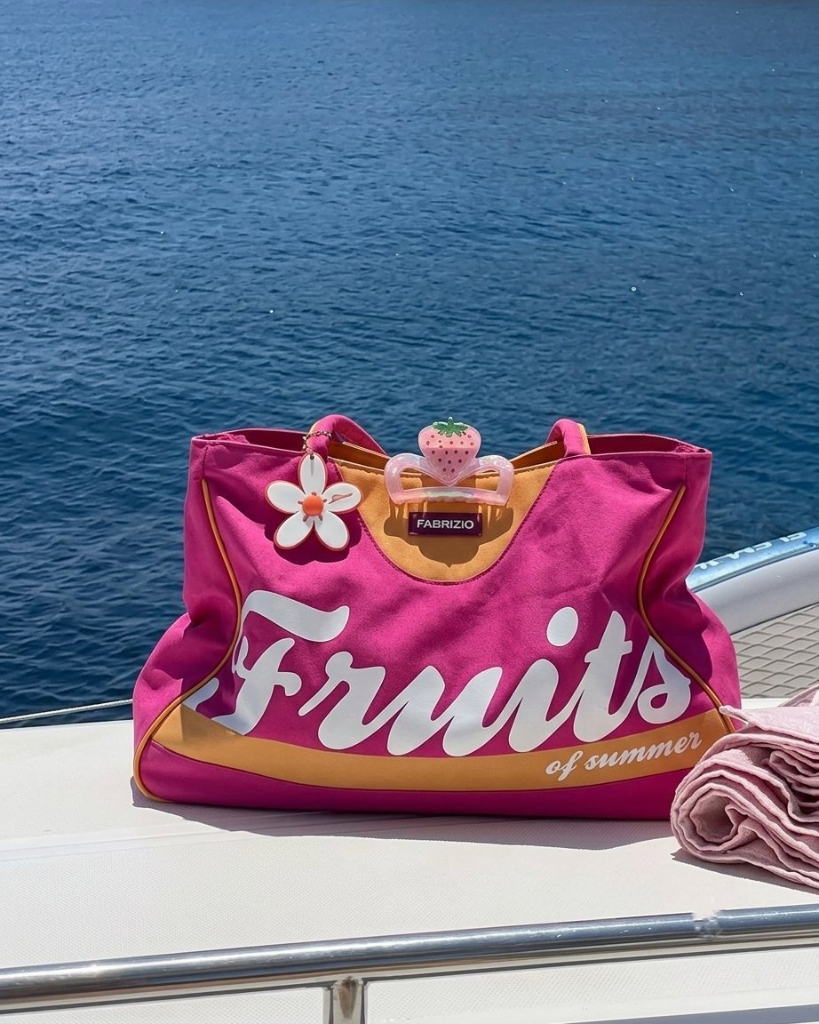 Grand sac de plage FABRIZIO – "Fruits of Summer" ☀️