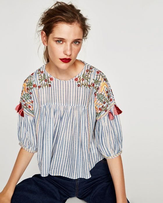Blouse Bohème Zara Brodée  Chic & Fluide