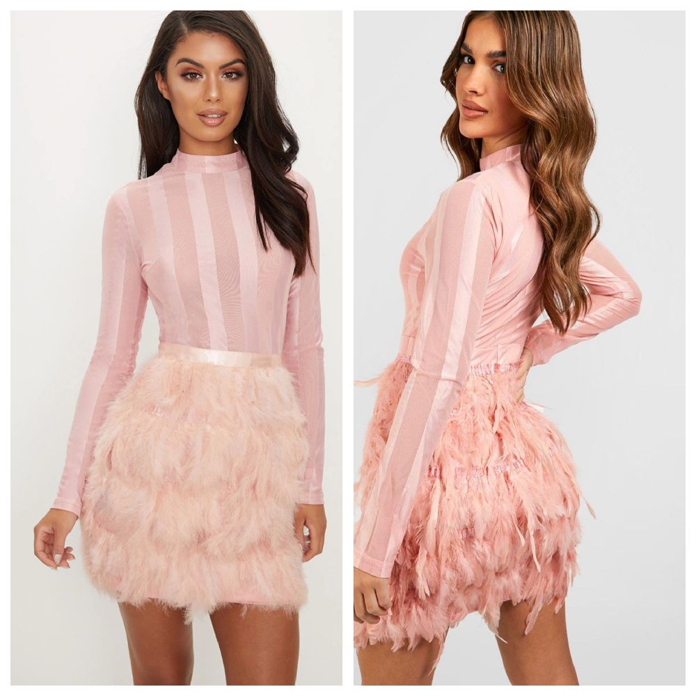 Robe soirée en plume pour fiançailles neuf