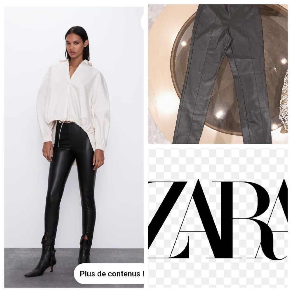 Pontalon vrai cuir Zara 