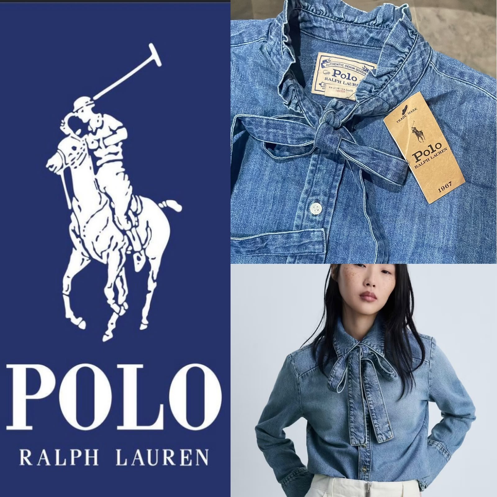 Chemise en jeans polo Ralph Lauren authentique neuf 