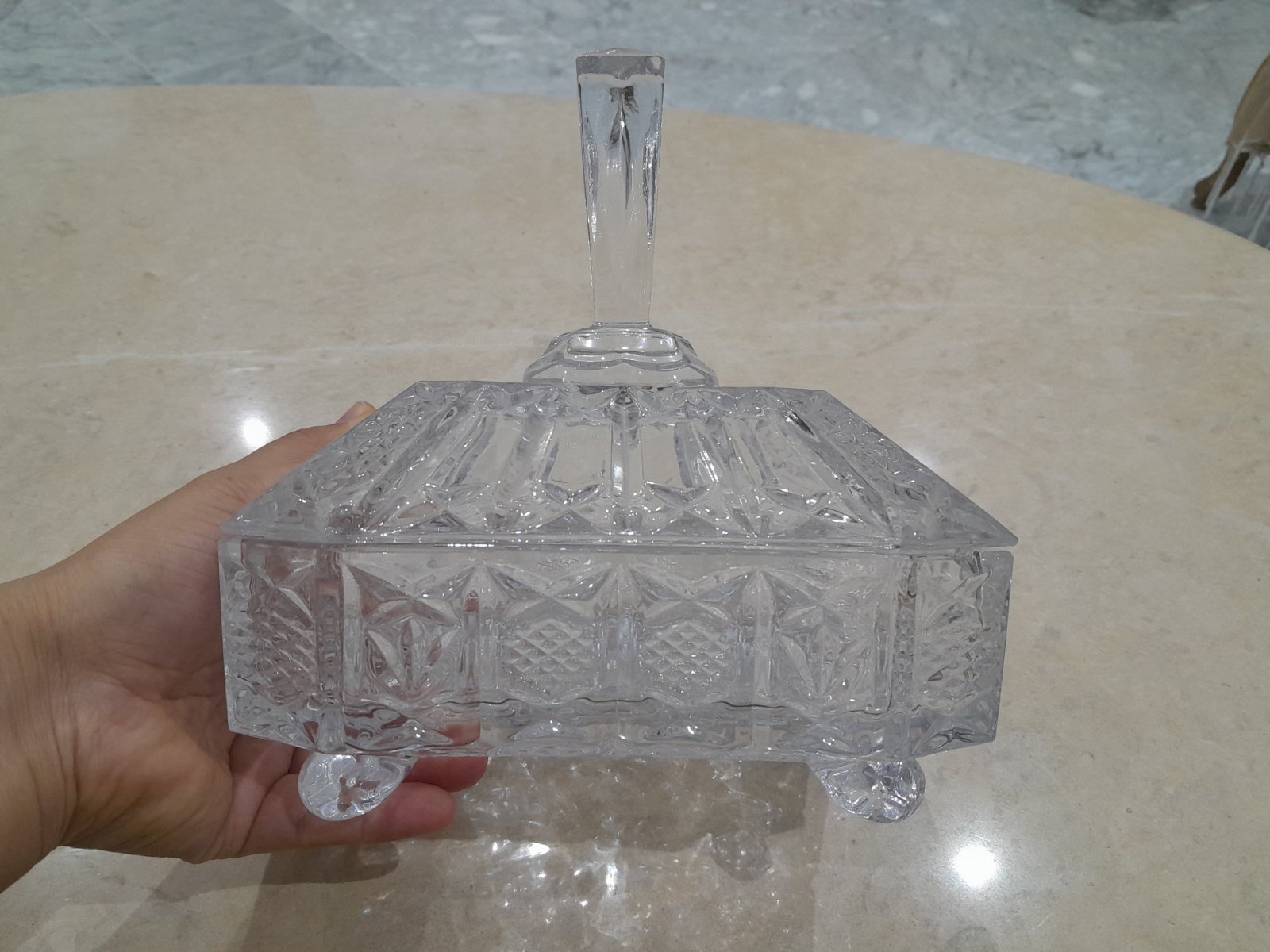 Bonbonieres crystal grand taille neuf 