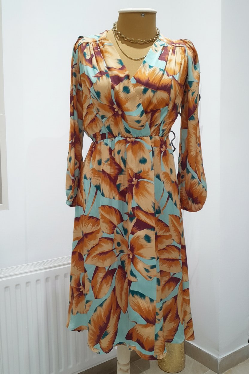 Robe en satun tres chic tissu froid neuf