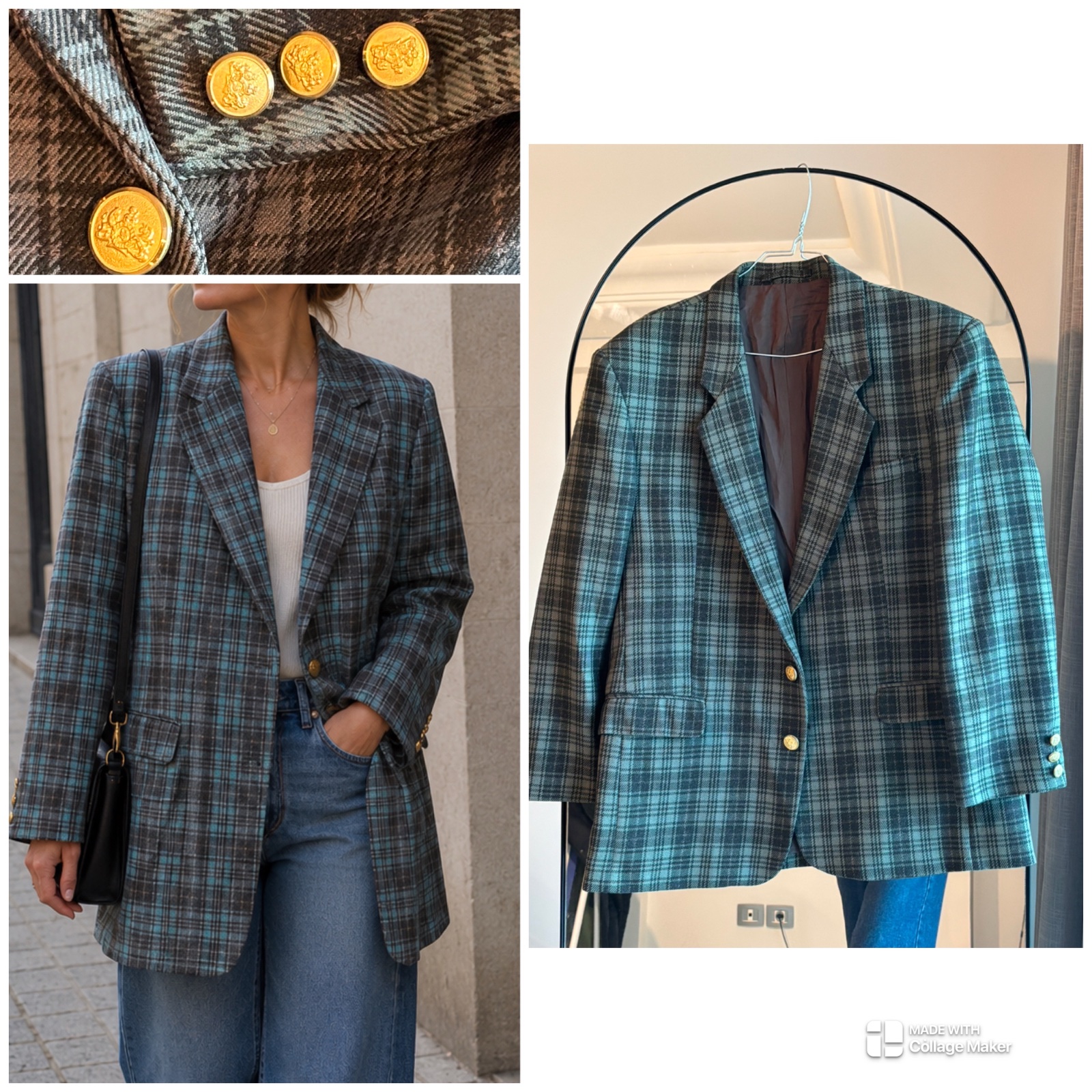 Beau blazer à carreaux  