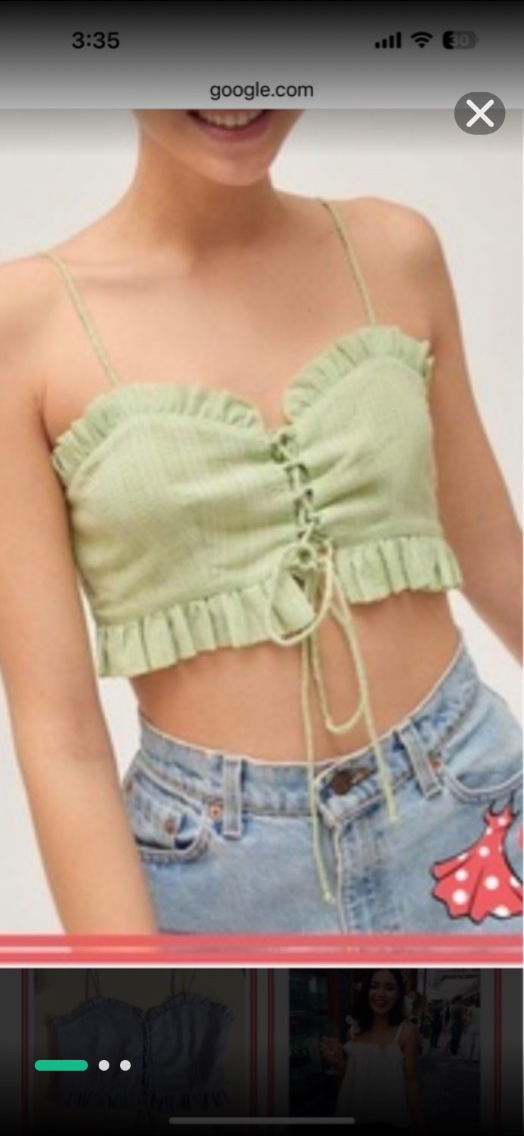 Beau croptop couleur vert pistache