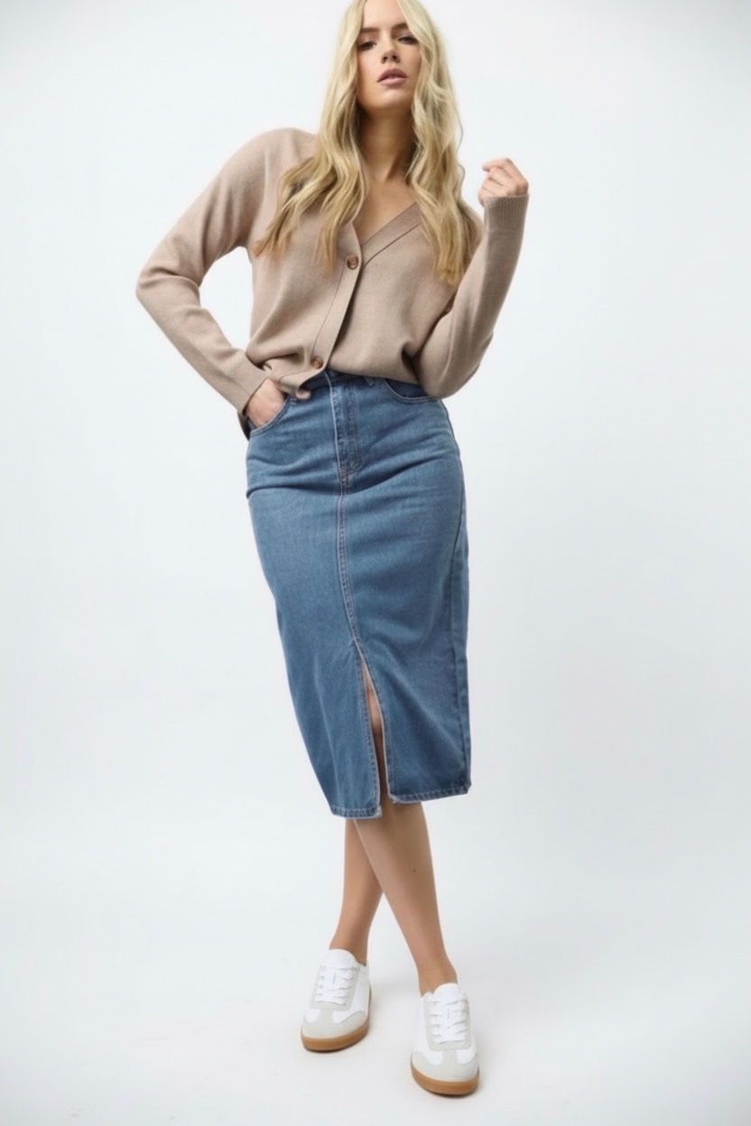 Jupe en denim de la marque new look 