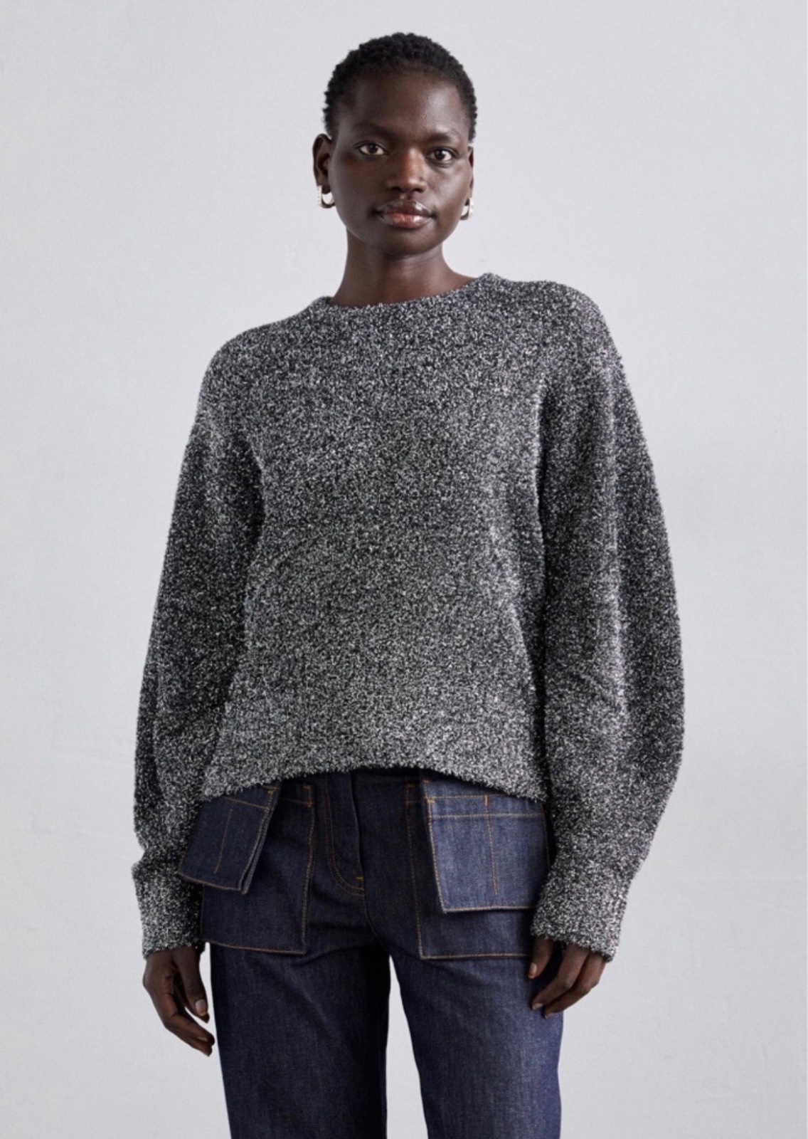 Pull gris oversize H&M