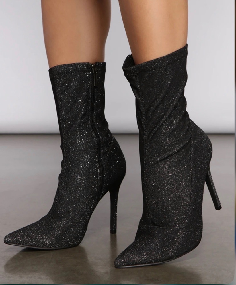Talon noir glitter