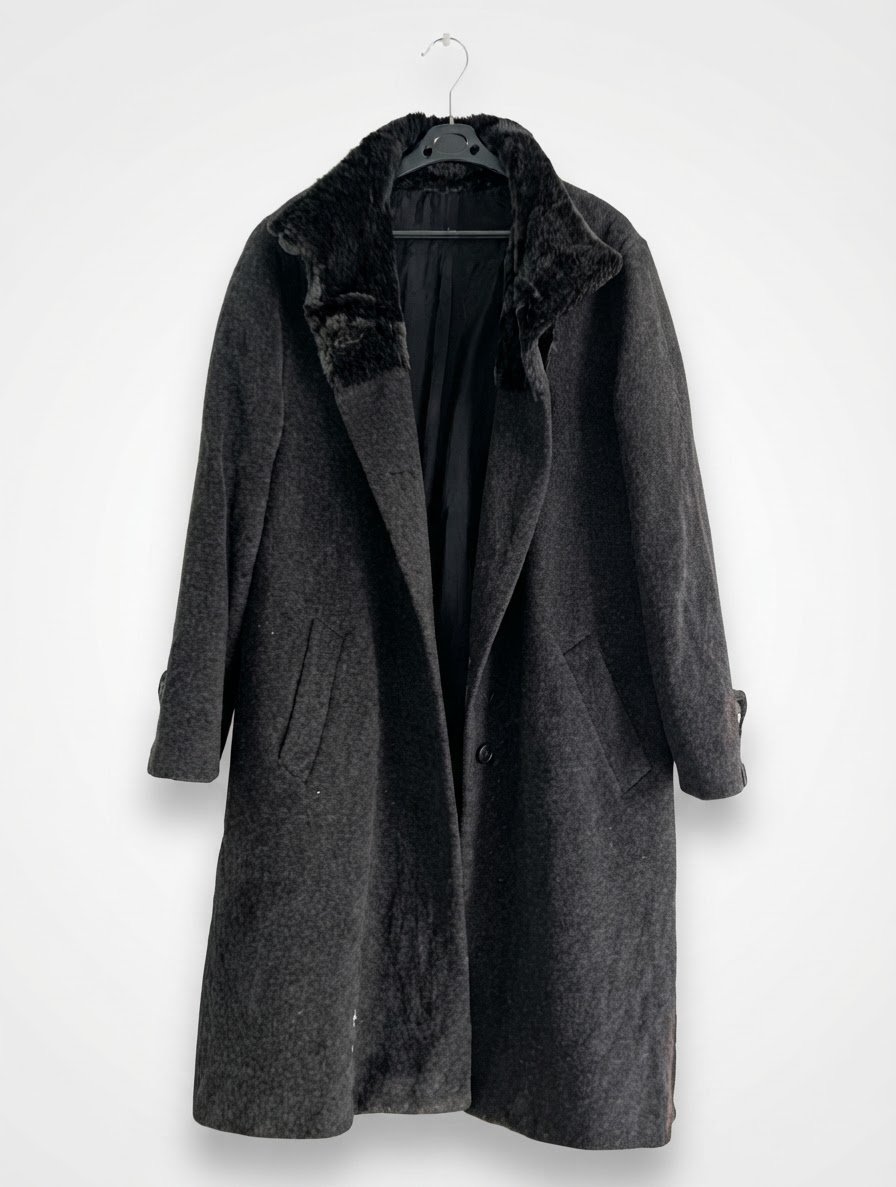 Manteau cachemire en gris