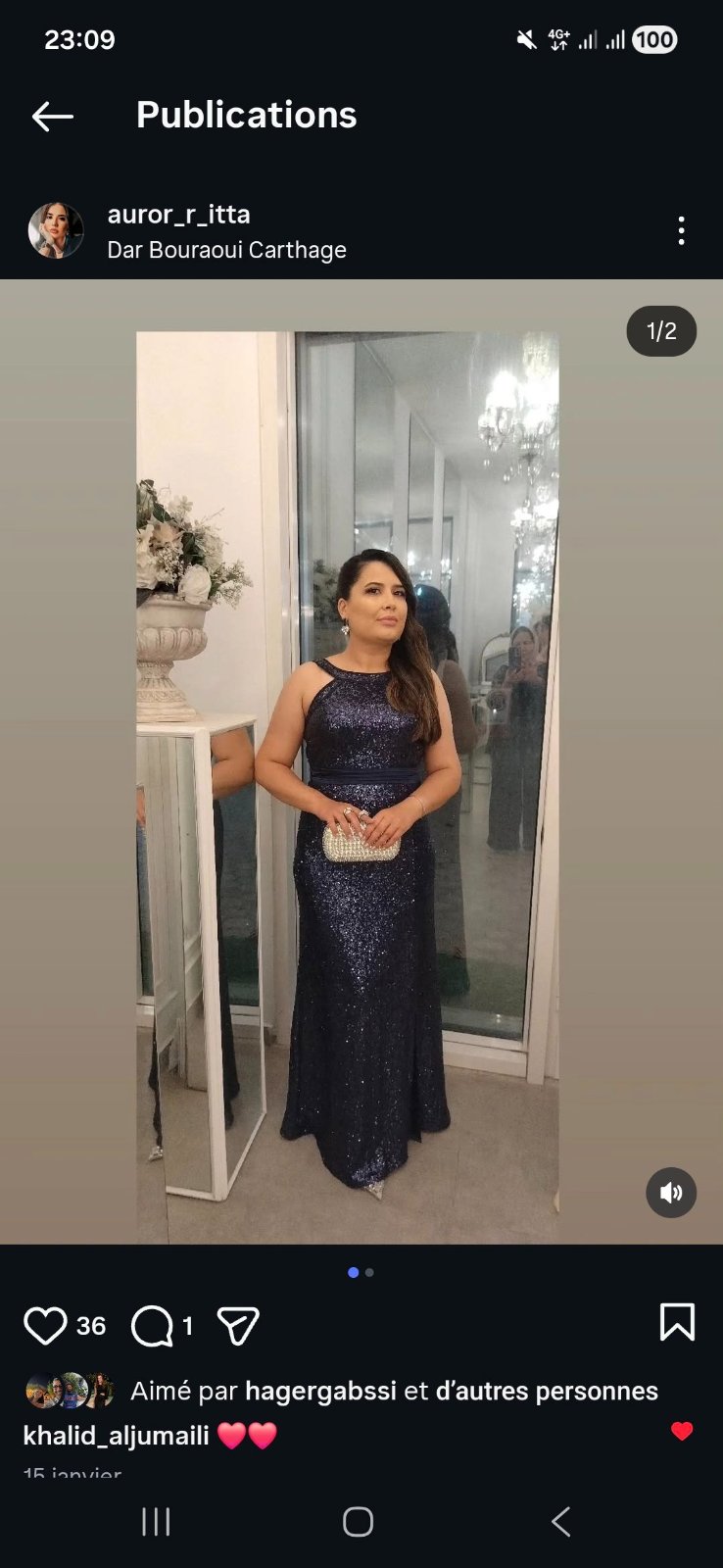 Robe bleu marine pailletee bling bling