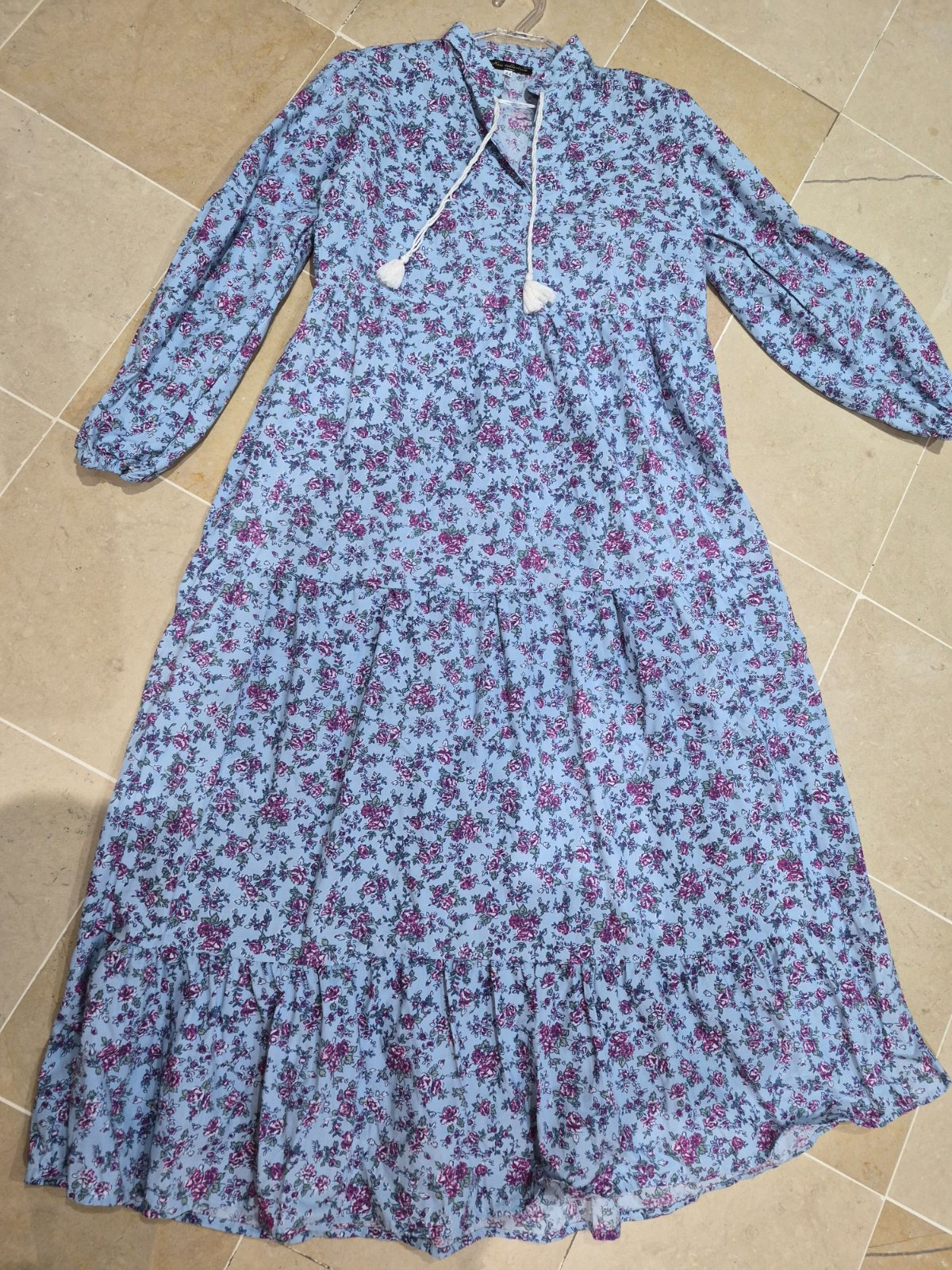 Robe fleuri bleu et rose