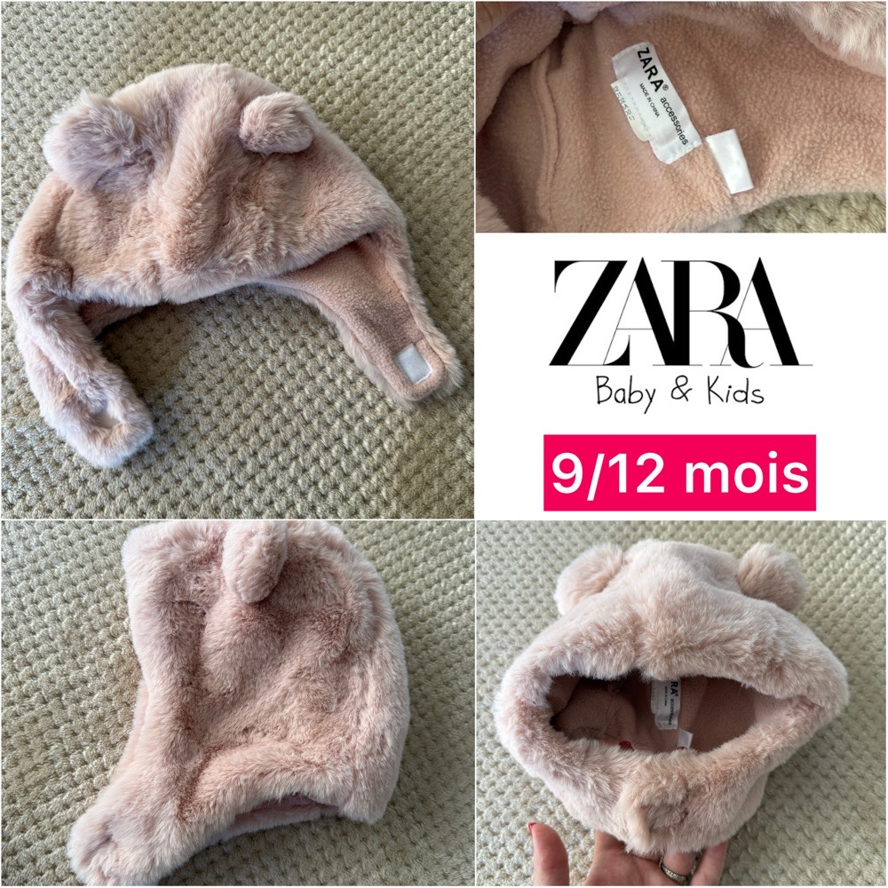 Bonnet fourrure bébé fille ZARA