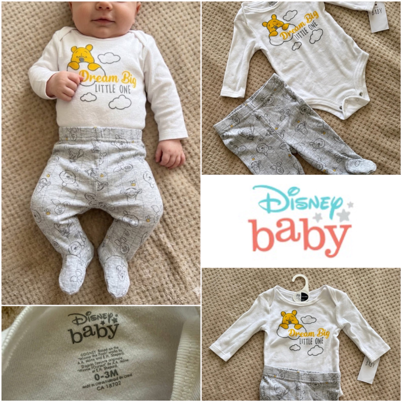 Tenue disney baby 0/3 mois