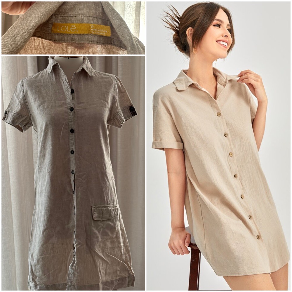 Robe lin s/m beige