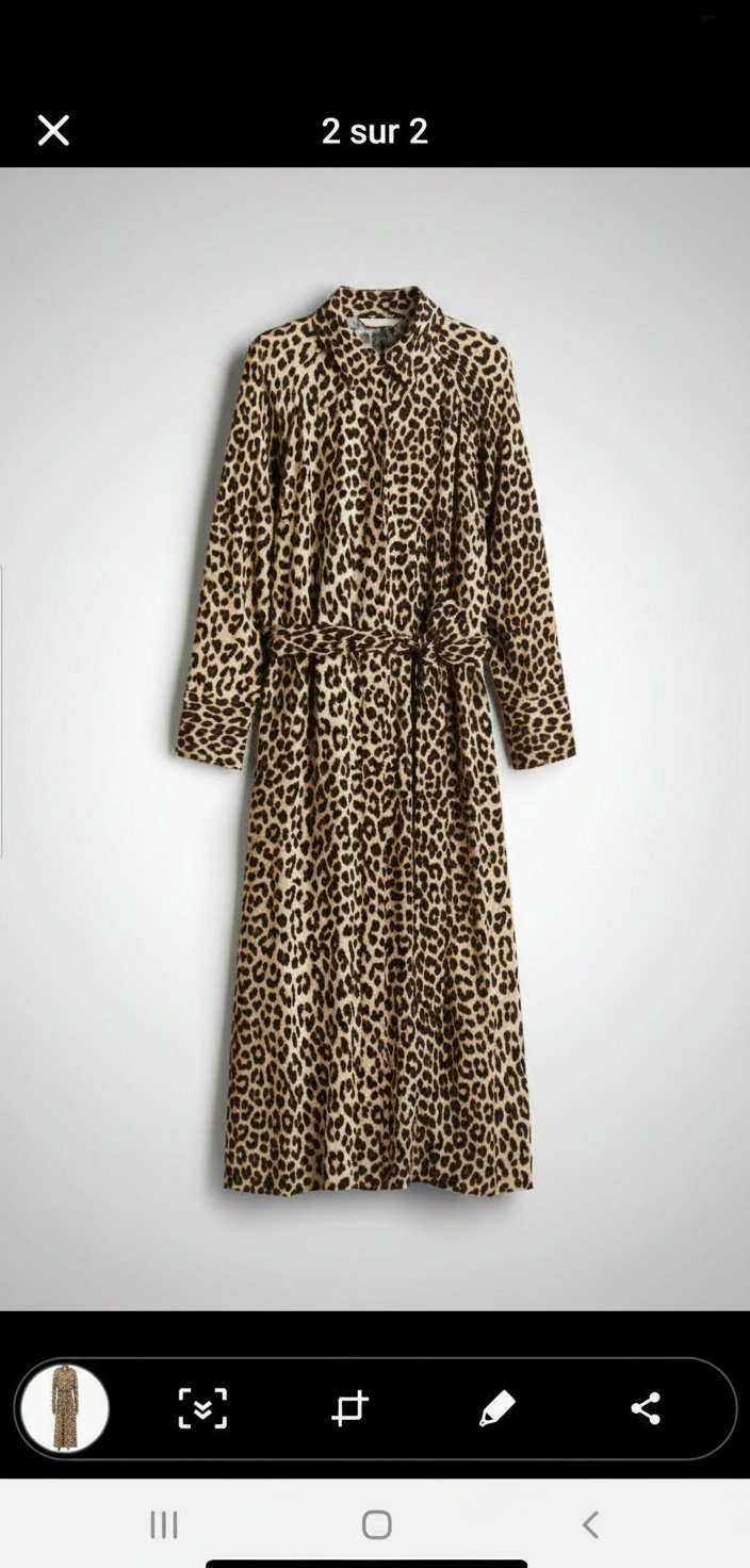 Robe longue leopard H&M