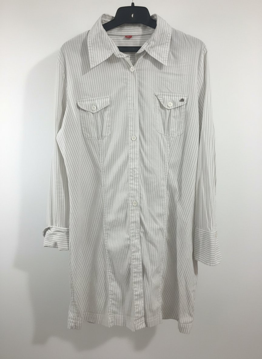 Chemise longue s.oliver taille M blanc et gris