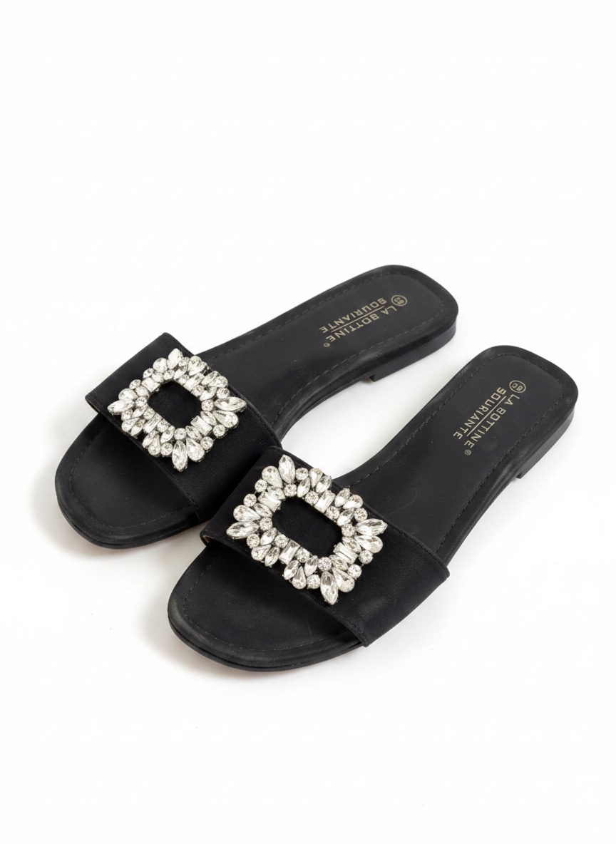 Mules noir avec strass