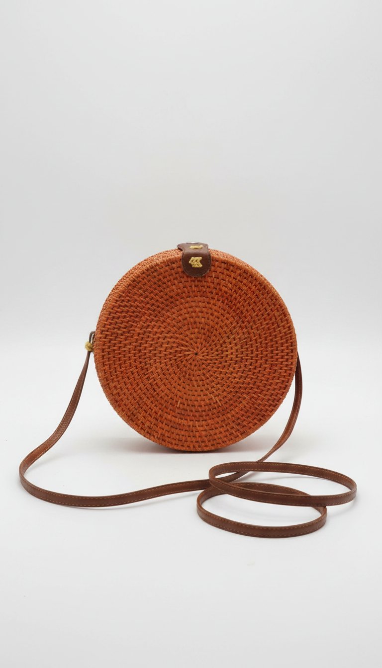 Les qualités du sac et du couffin se marient parfaitement dans ce sublime sac en rotin naturel orange importé de Bali🧡🧡