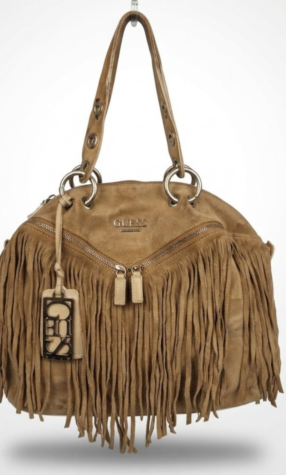  GUESS Vintage Y2K - Sac Hobo Daim à Franges - Authentique ✨  Pièce collector ultra tendance !😍Le fameux modèle Y2K Boho Western de Guess que toutes les femmes recherchent. 🔥🔥🔥🔥