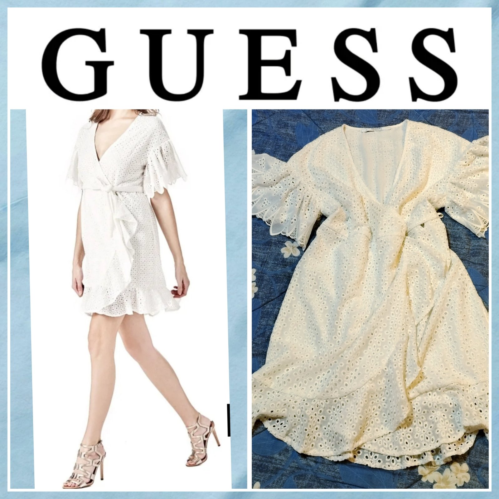 Magnifique robe estivale, polyvalente et idéale pour un look décontracté ou plus habillé en broderie anglaise Guess🔥🔥🔥🔥