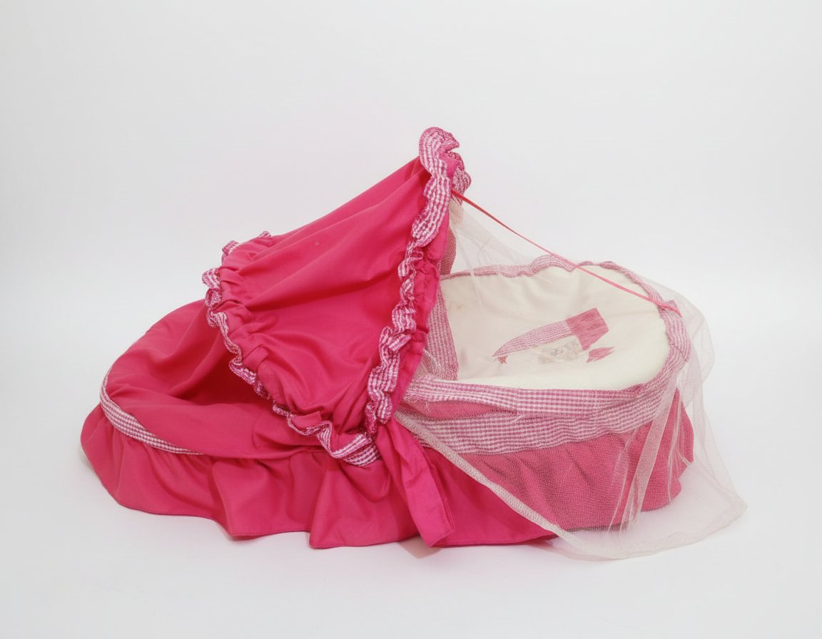 Berceau bébé 💖 rose avec moustiquaire 