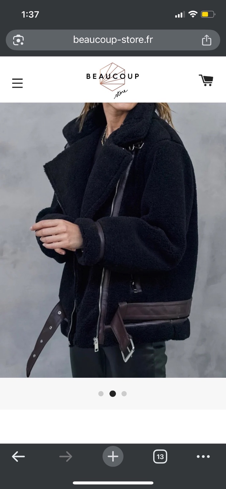 Manteau style pilote aviateur court avec bordure en fausse fourrure