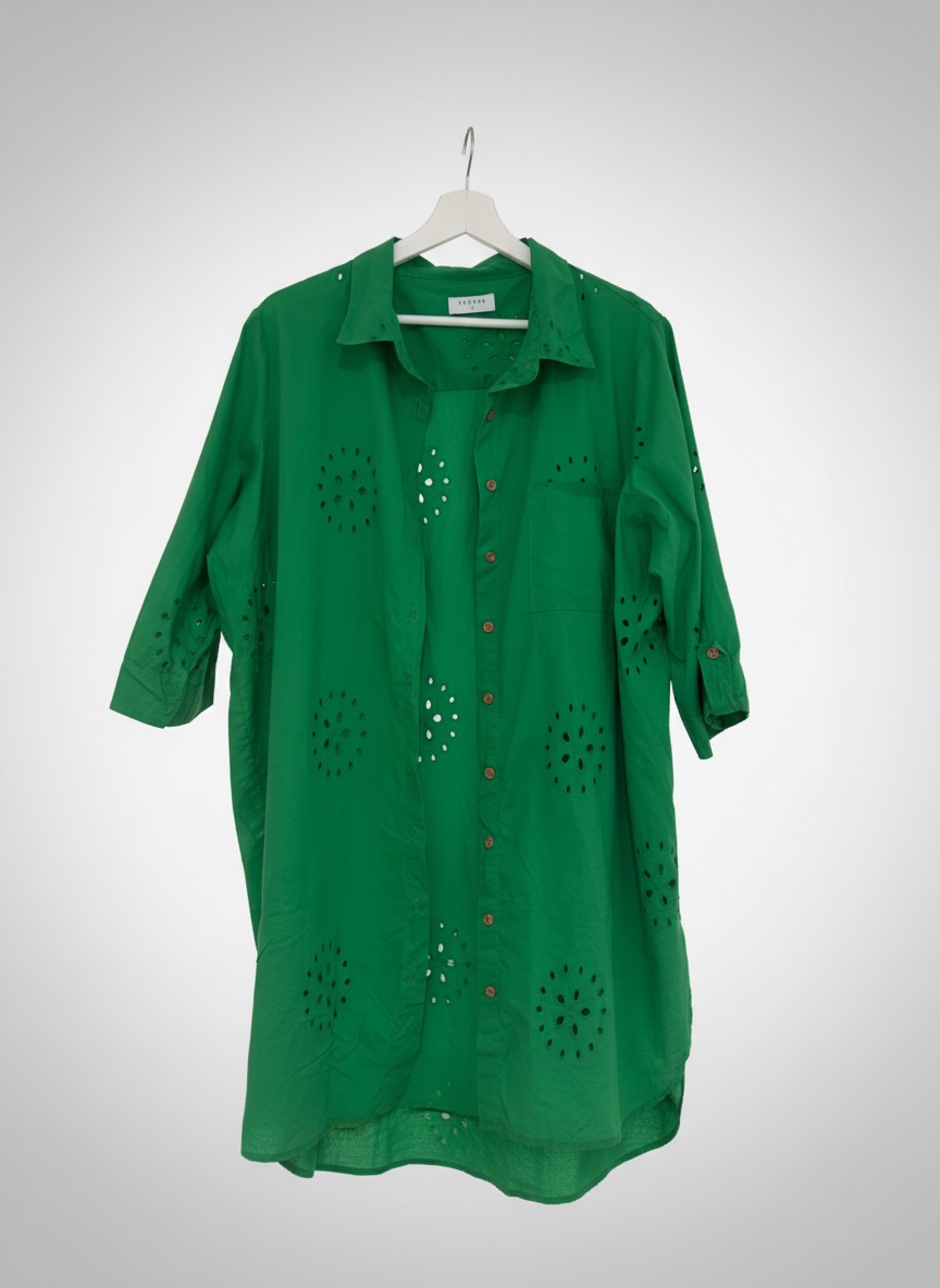 Green Broderie Shirt 
