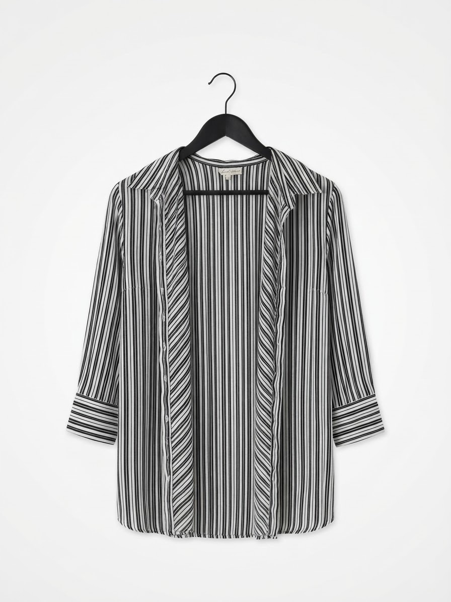 Chemise à raillure noir et blanc