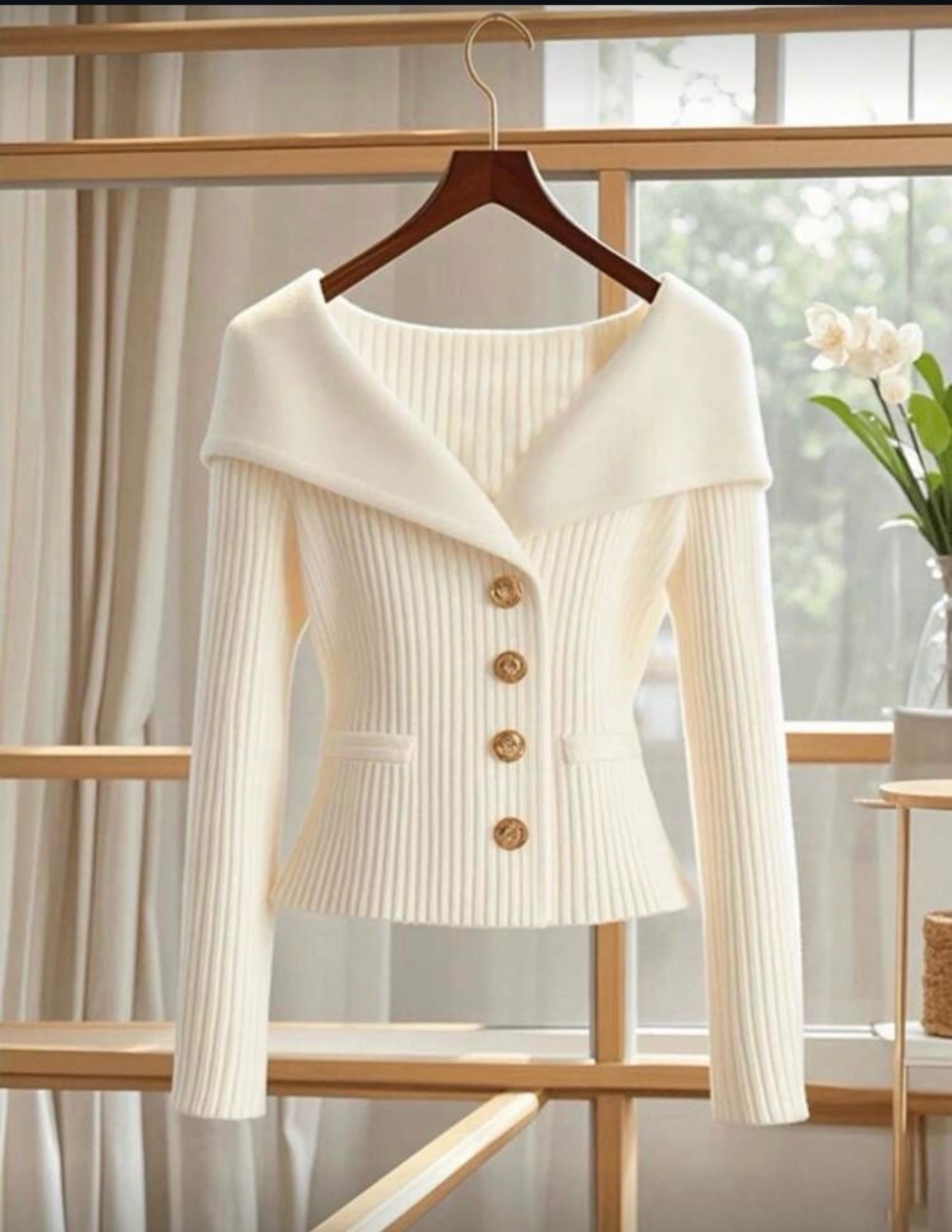 Cardigan Cintré à Col Marin