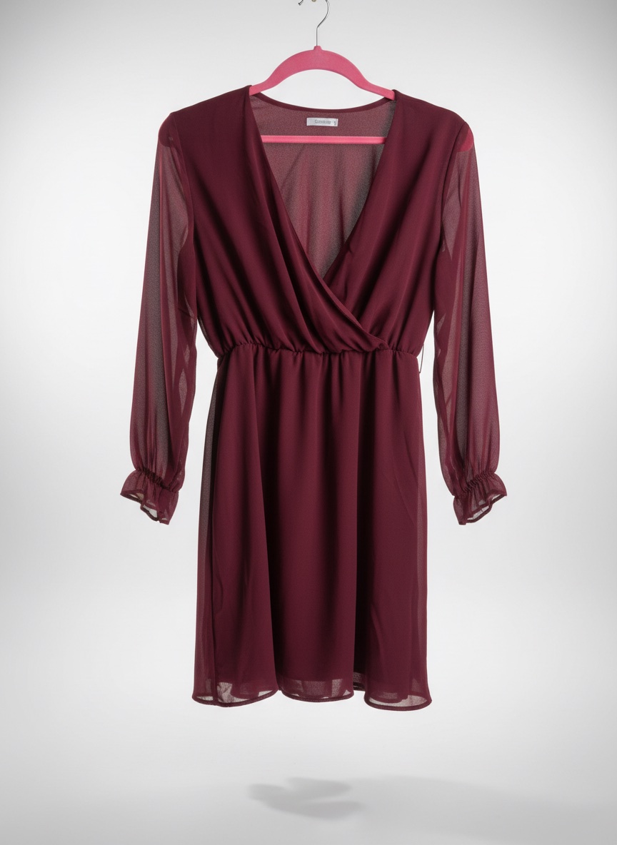 ❤️ Robe rouge bordeaux – taille 40 – manches longues ❤️
