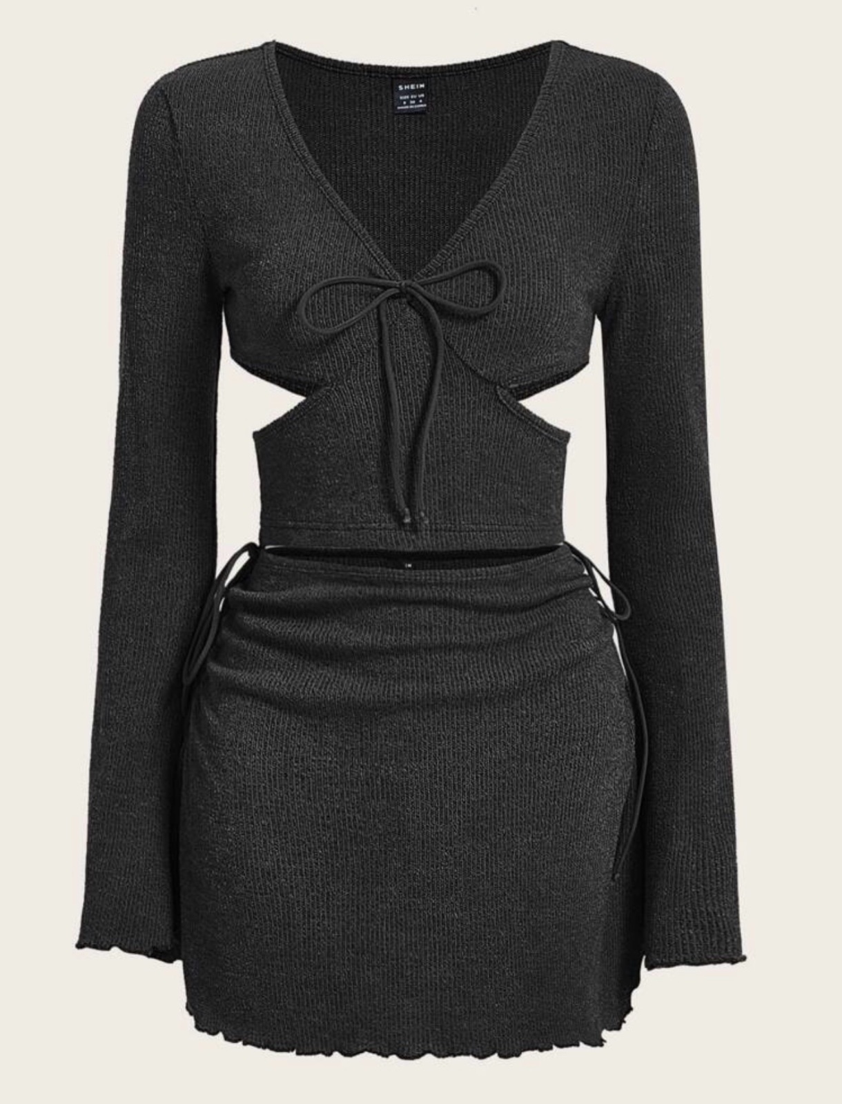 Crop top and trim skirt