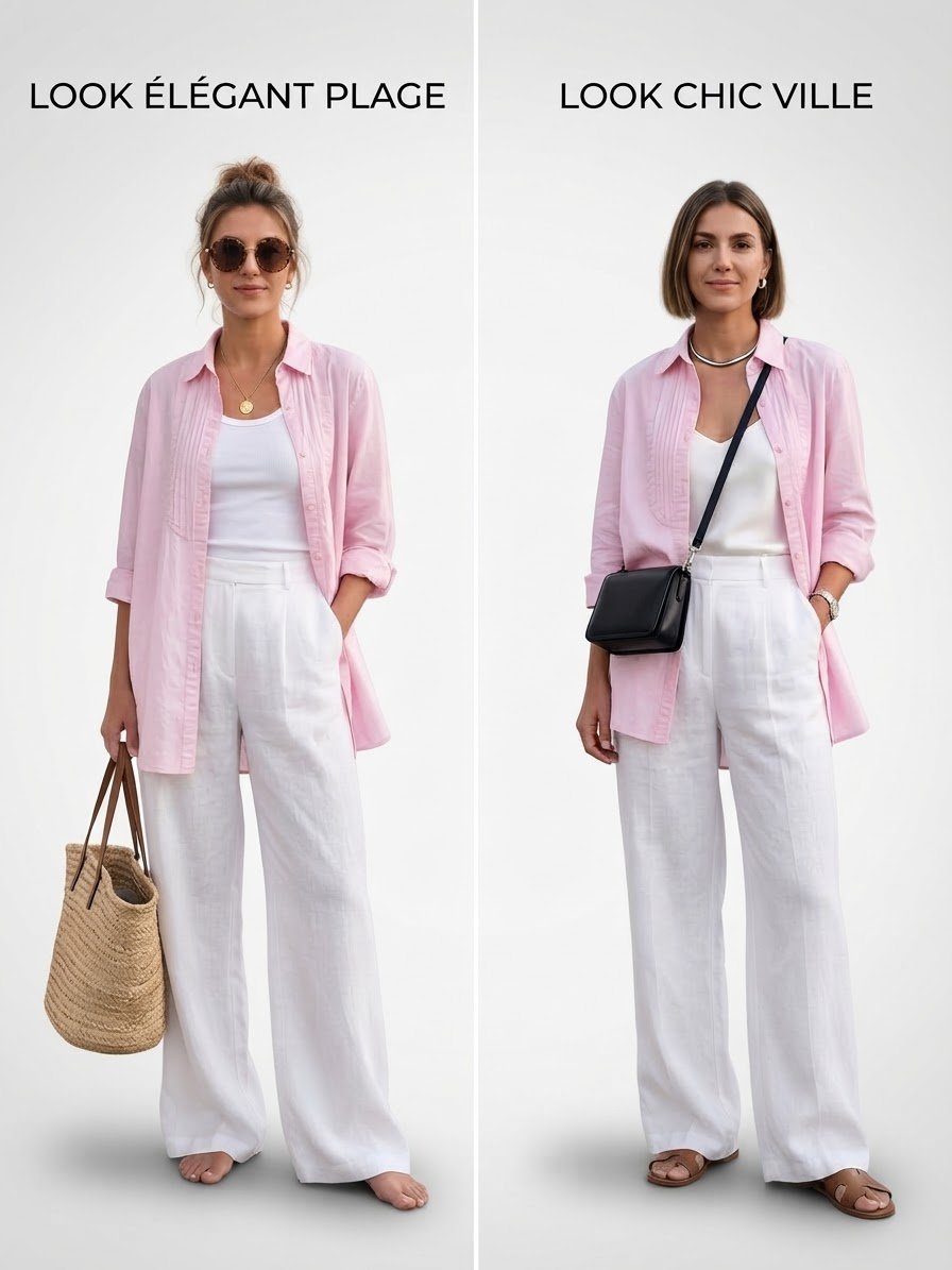 Chemise rose 