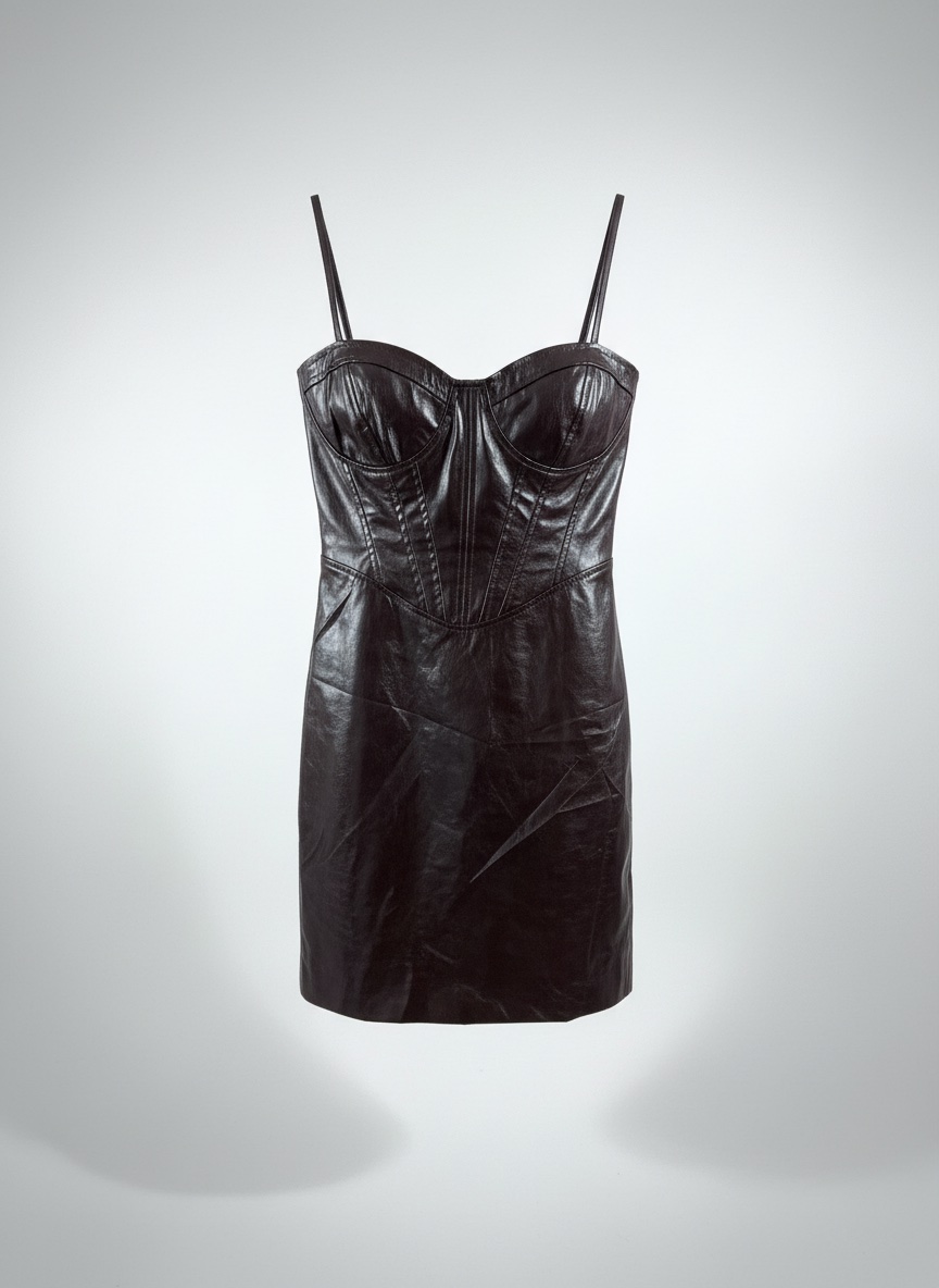 Robe courte cuir