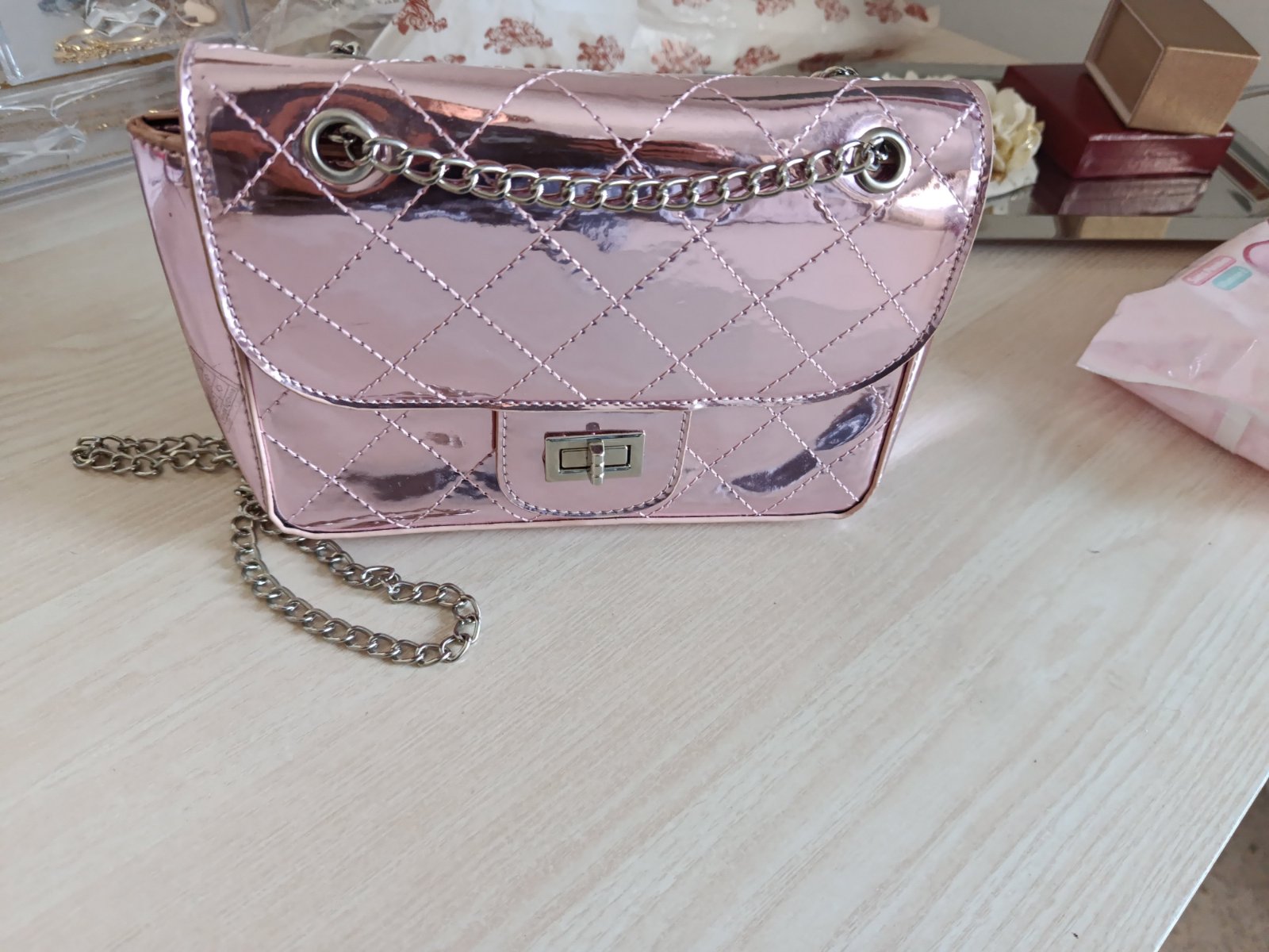 Sac a main rose 