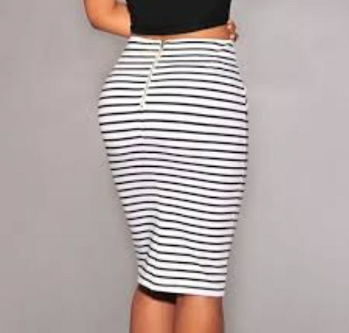jupe rayée taille haute 